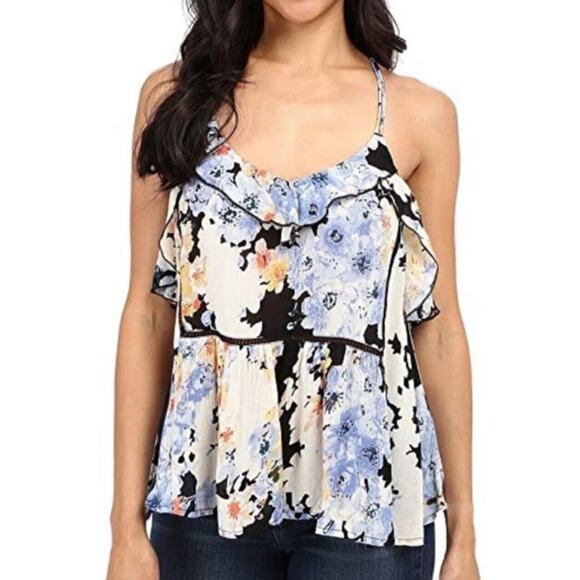 1 O’Neil Women’s Large Iveta Floral Tank Top Strappy Flowy Watercolor Rare New - Picture 1 of 6